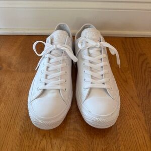 Converse All Star White Leather Low-Top Sneakers
